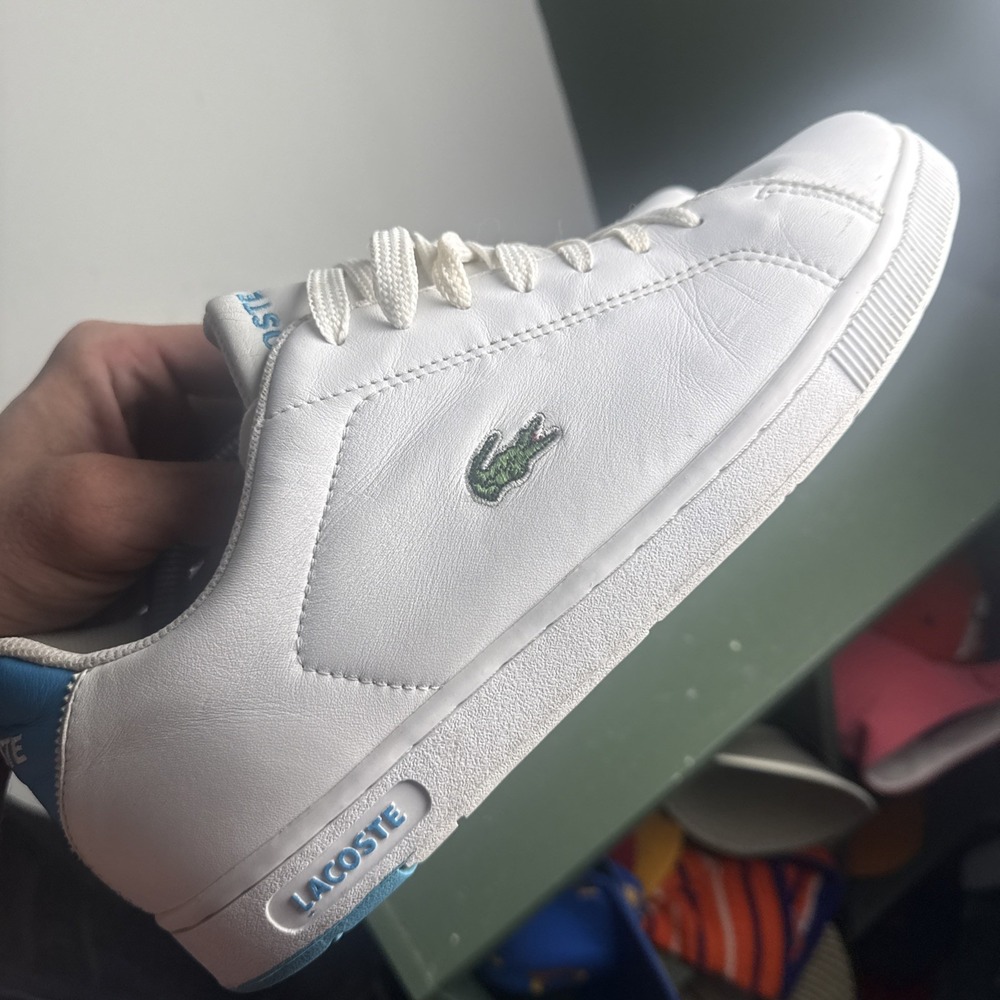 Lacoste Carnaby Evo Mens 12 White Leather Shoes Sneakers Lifestyle Casual - Picture 11 of 12